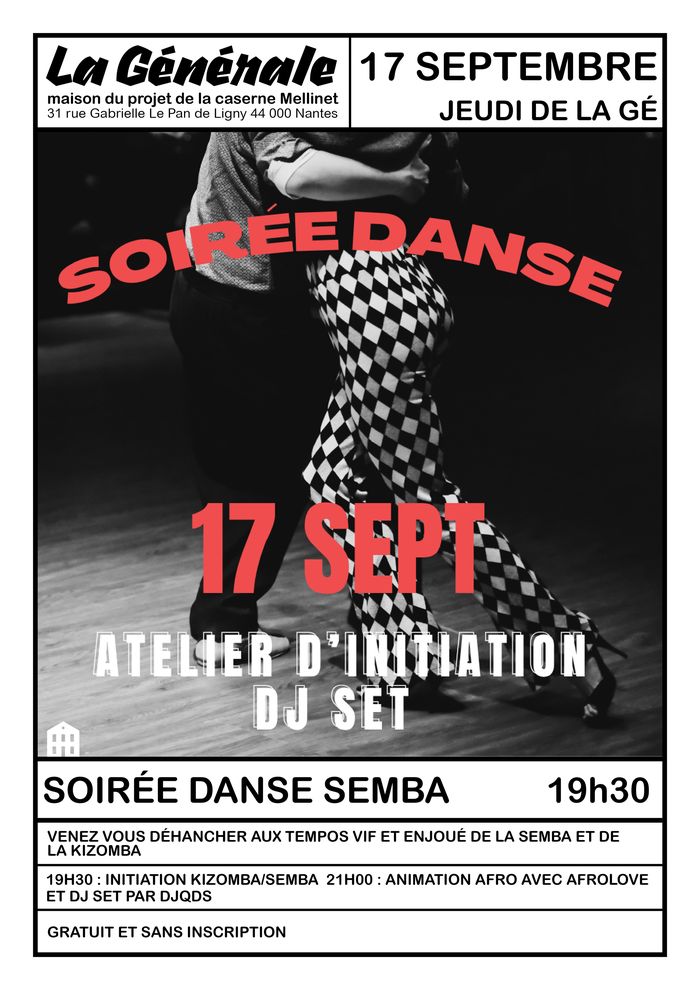 Soirée danse Semba et animations afro La Générale, Caserne Mellinet Nantes