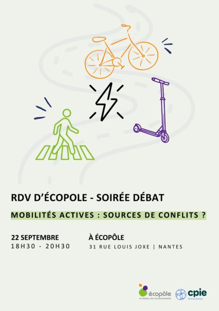 Soirée-débat – Mobilités actives : sources de conflits ? Écopôle - CPIE Nantes