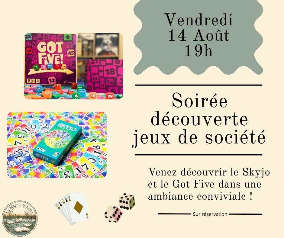 Soirée découverte jeux de sociétés Éguzon-Chantôme