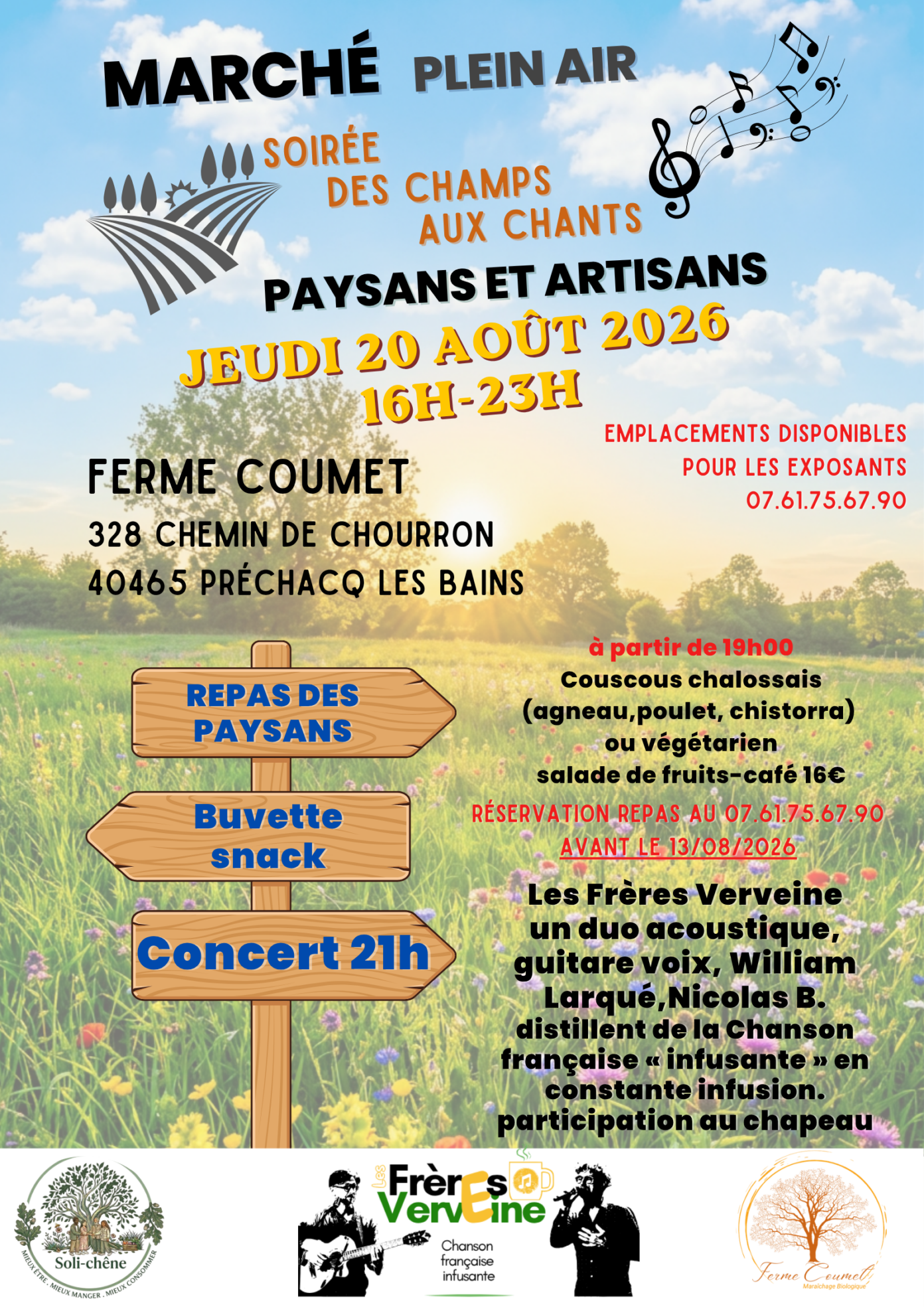 Soirée des champs aux chants FERME COUMET Préchacq-les-Bains