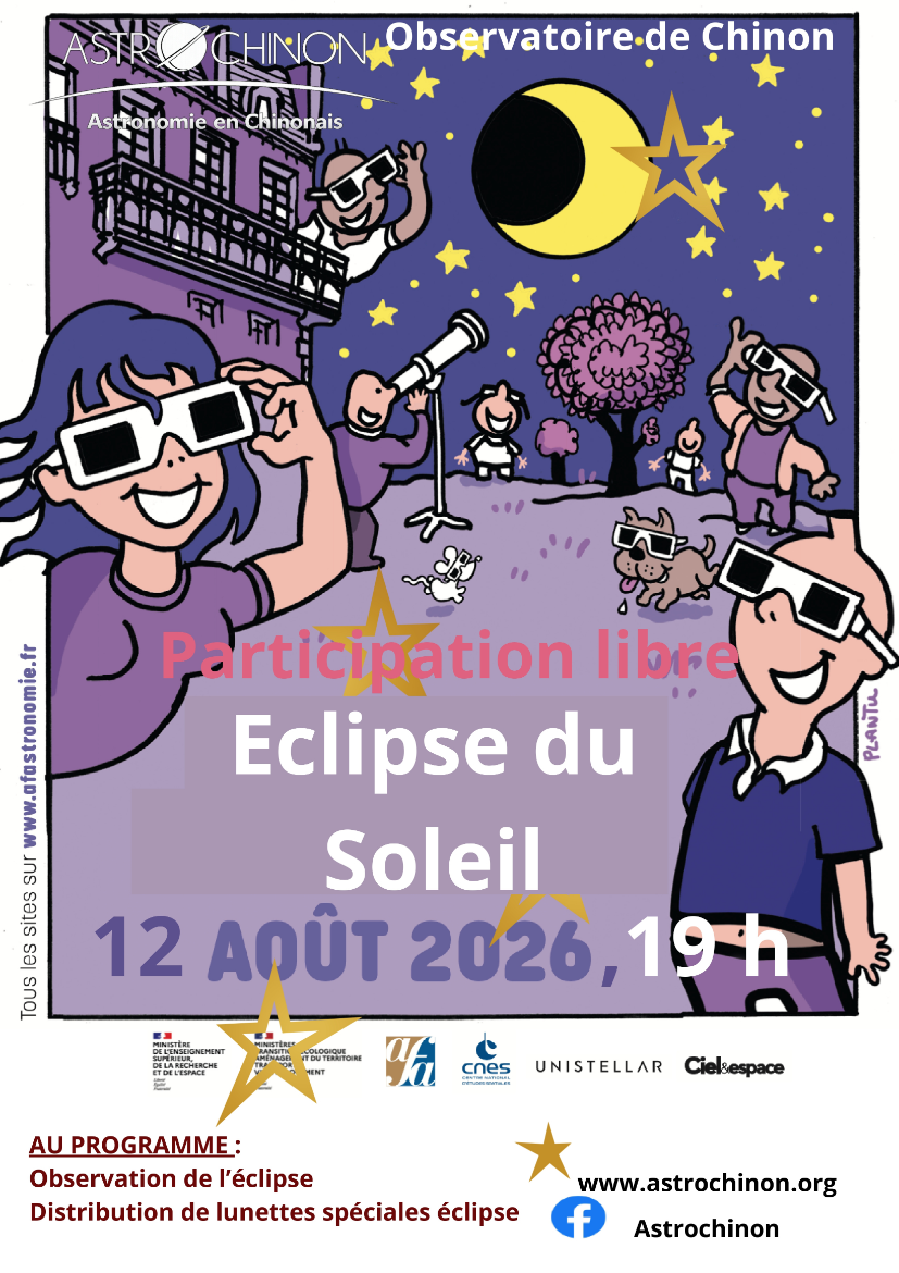 Soirée d’observation de l’éclipse 12 août 2026 Chinon
