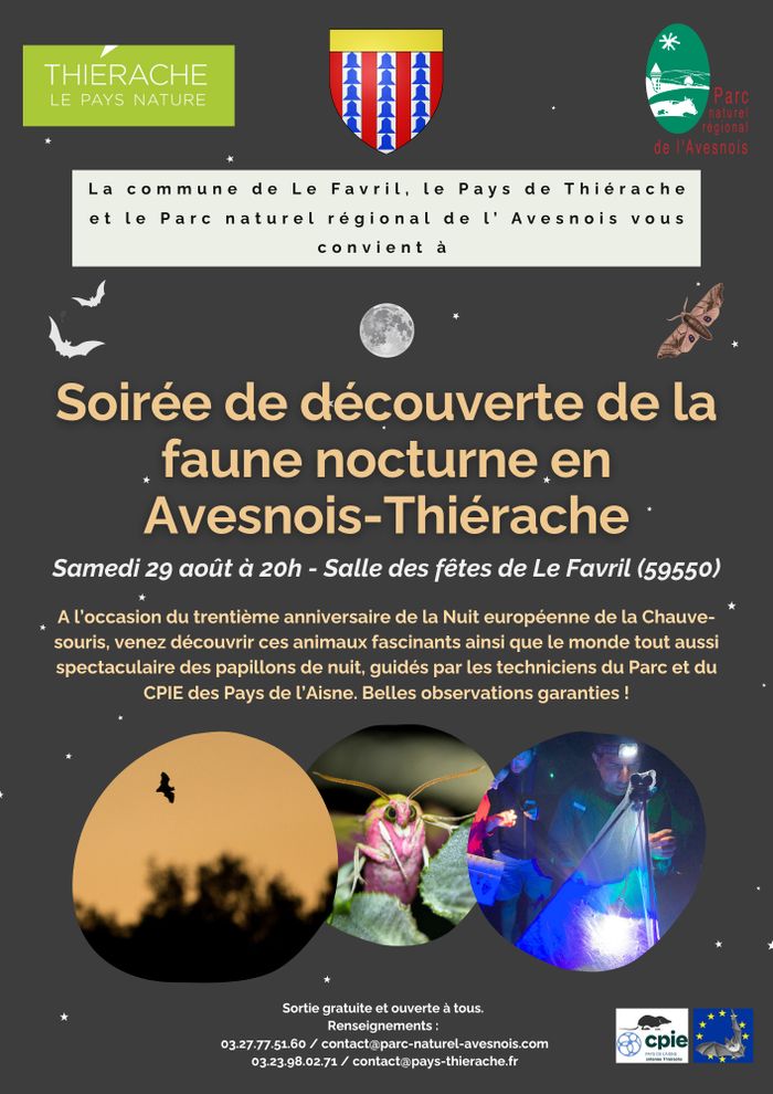 Soirée faune nocturne en Avesnois-Thiérache Salle des fêtes de Le Favril Le Favril
