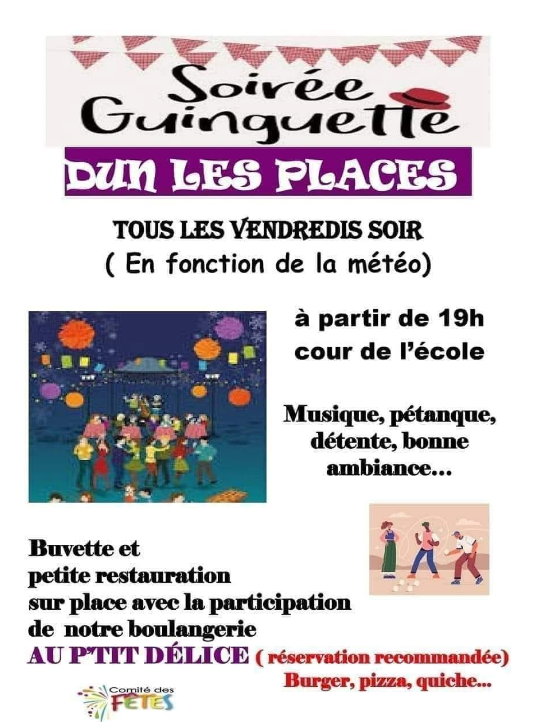 Soirée guinguette Le Bourg Dun-les-Places