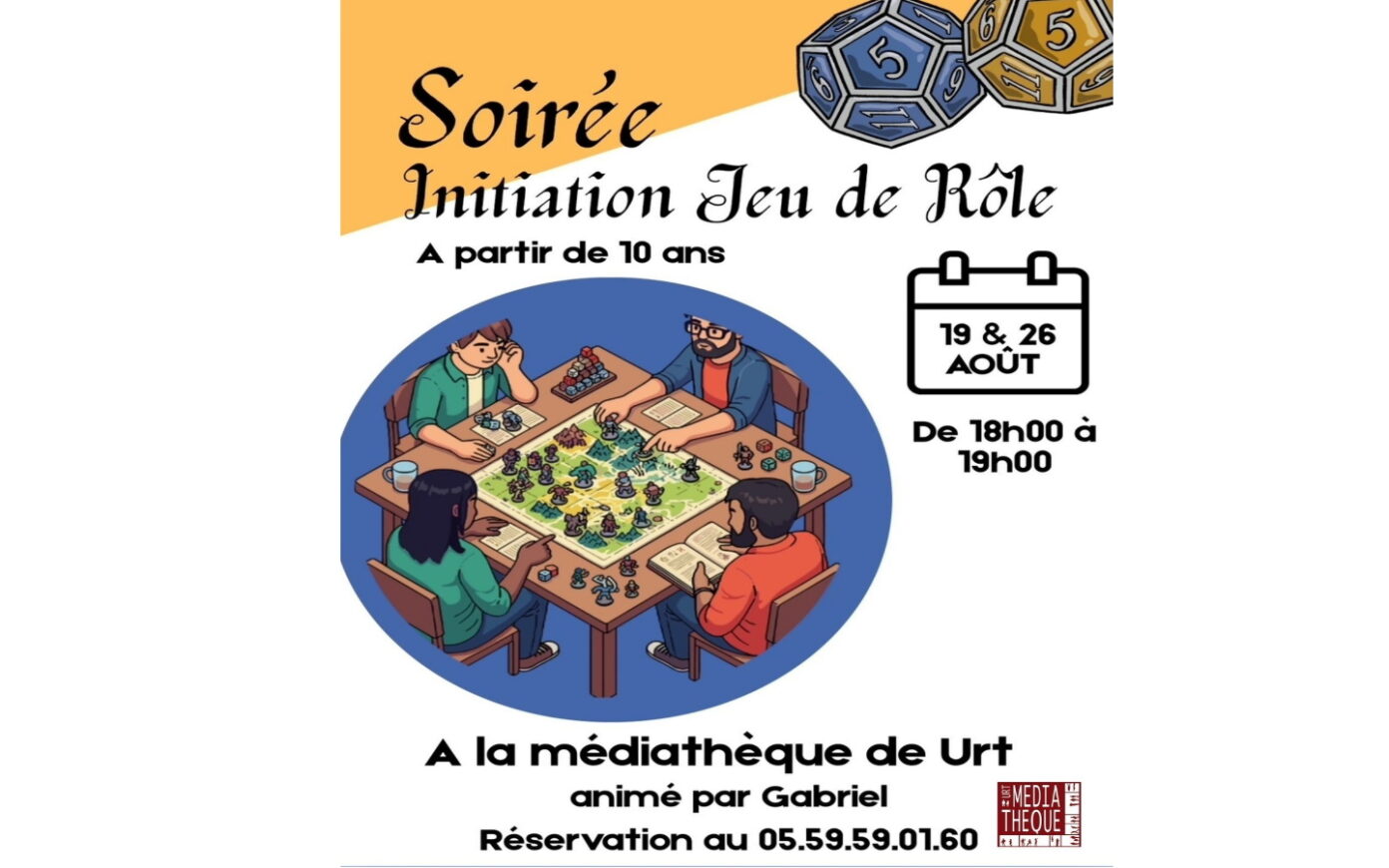 Soirée initiation Jeu de rôle Médiathèque d&rsquo;Urt Urt
