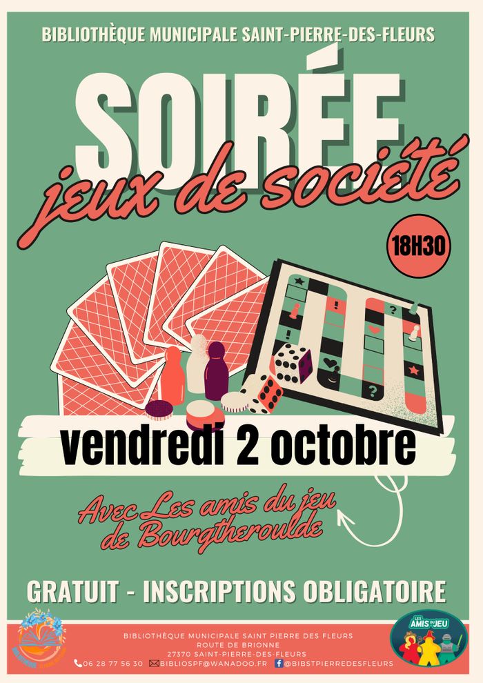Soirée jeux de société Bibliothèque de Saint-Pierre-des-Fleurs Saint-Pierre-des-Fleurs