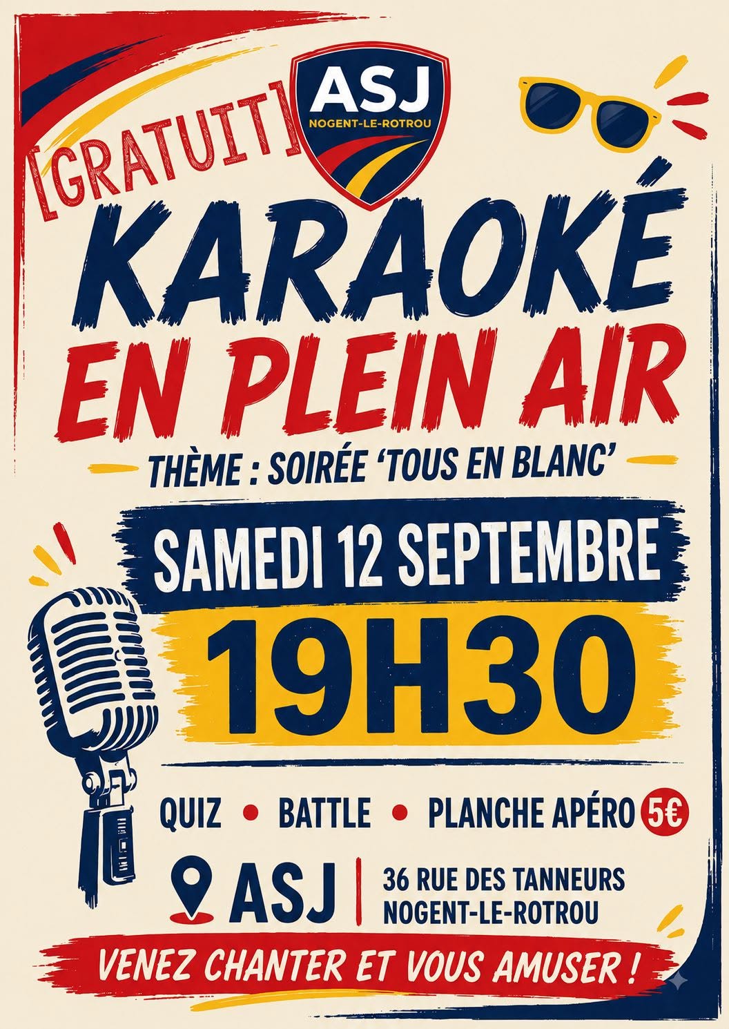 Soirée Karaoké En Plein Air à ASJ Nogent-le-Rotrou
