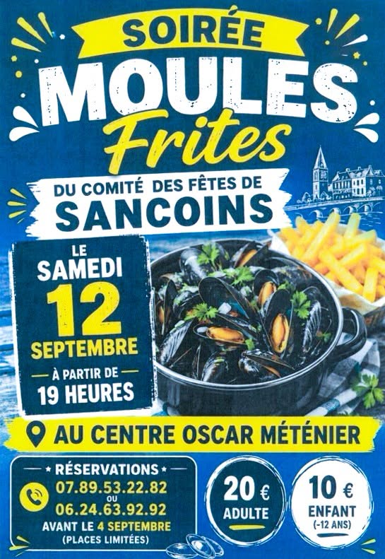 Soirée Moule Frite 11 Place du Champ du Puits Sancoins 2026-09-12