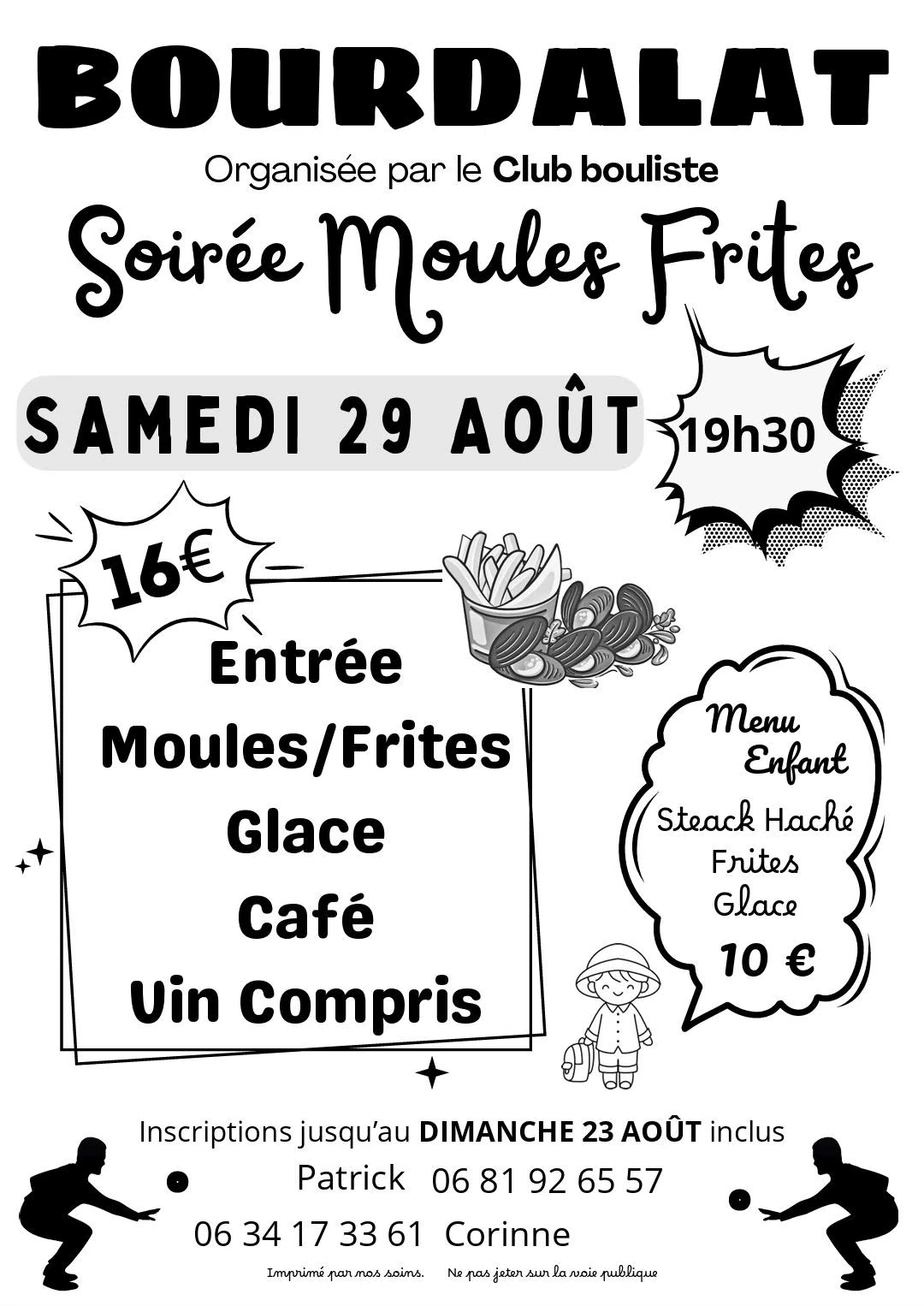 Soirée Moules-Frites Bourdalat