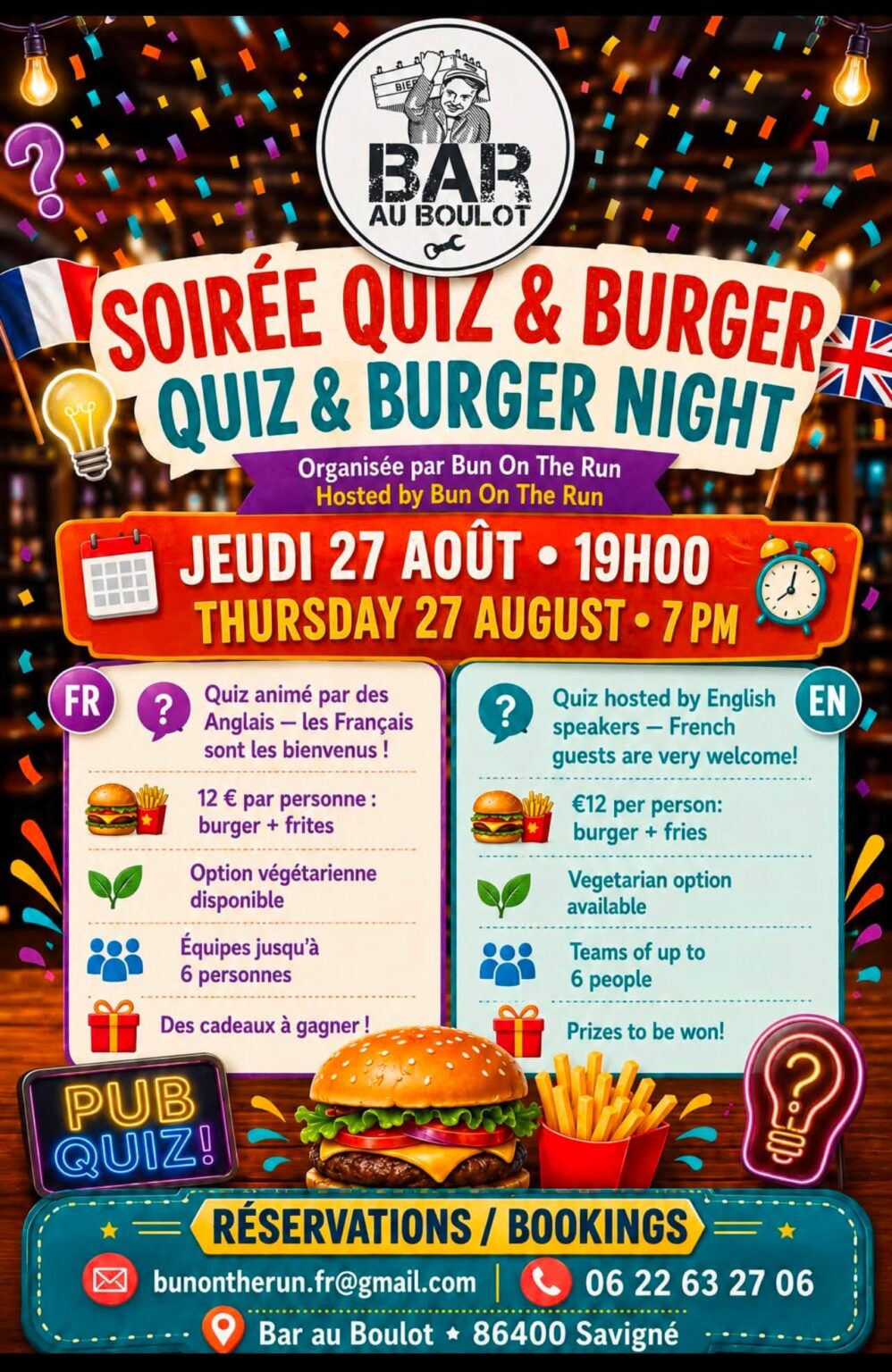 Soirée quiz & burger  Savigné