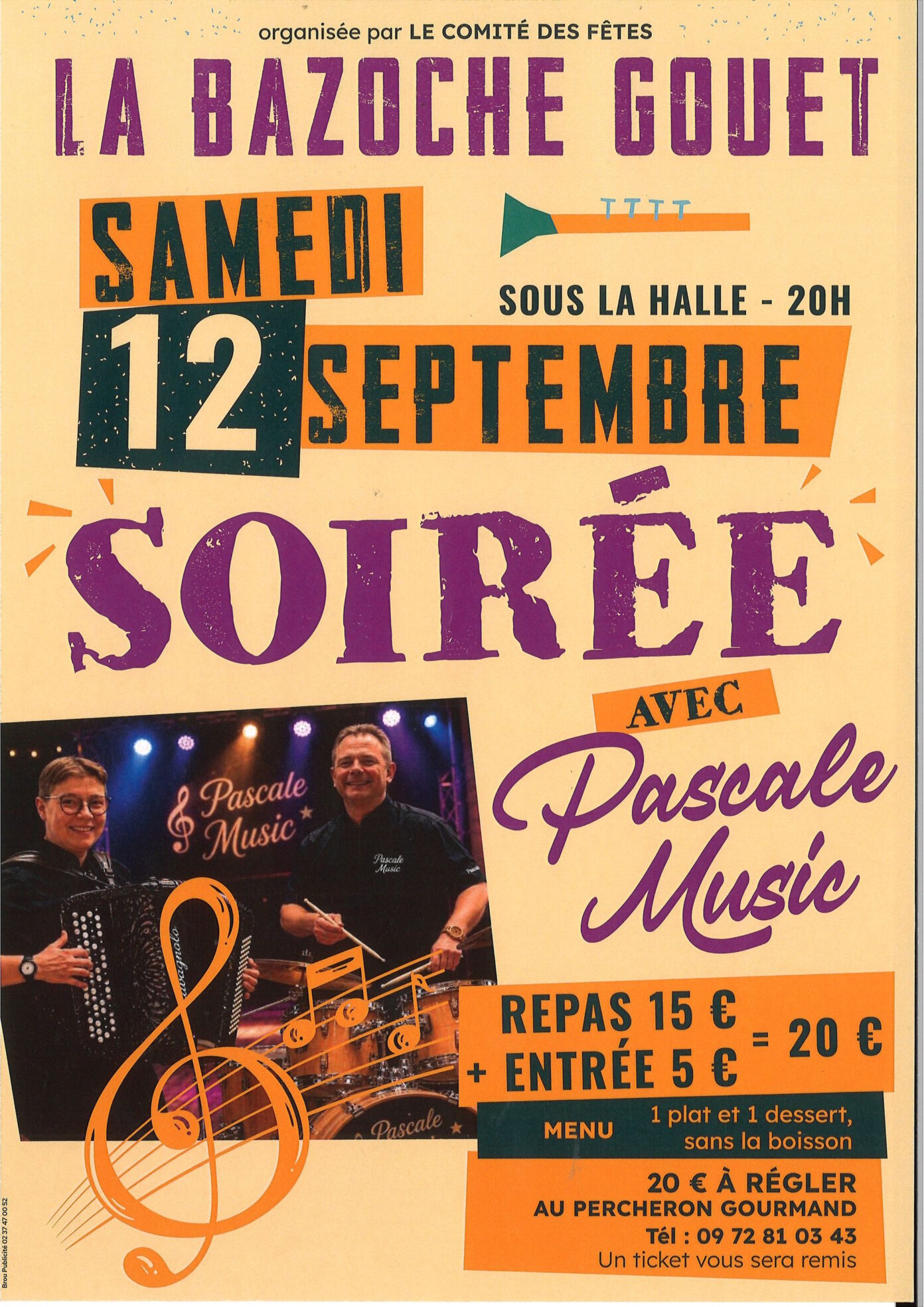Soirée repas musicale La Bazoche-Gouet