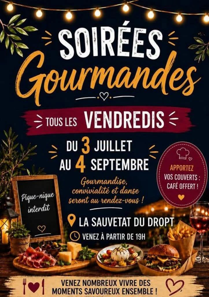 Soirées gourmandes Prairie des croquants La Sauvetat-du-Dropt