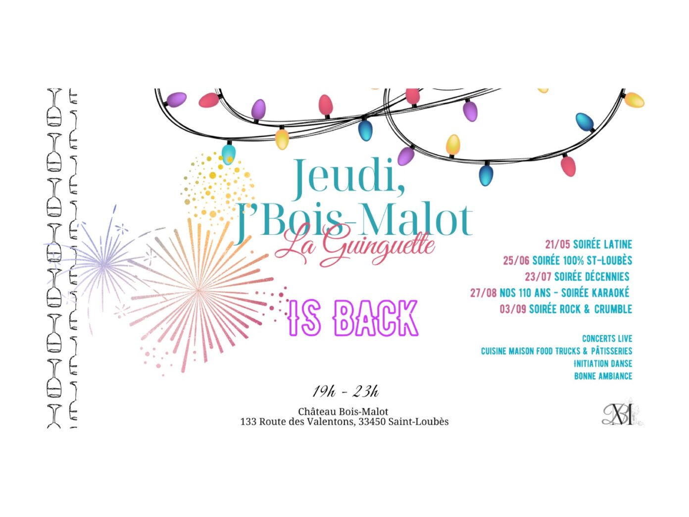 Soirées guinguette Jeudi, j’Bois-Malot Château Bois-Malot Saint-Loubès