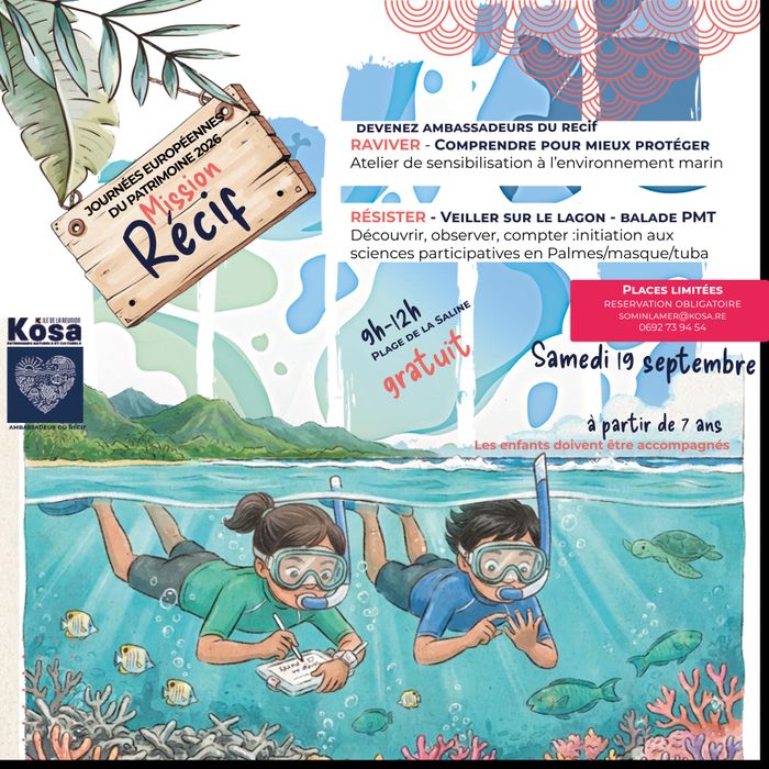 Somin La mer – Mission récif, Plage de La Saline, Saint-Paul