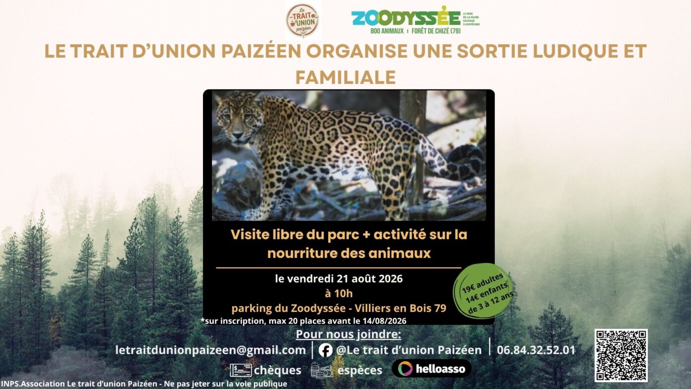 Sortie Zoodyssée avec activité sur la nourriture virollet Villiers-sur-Chizé