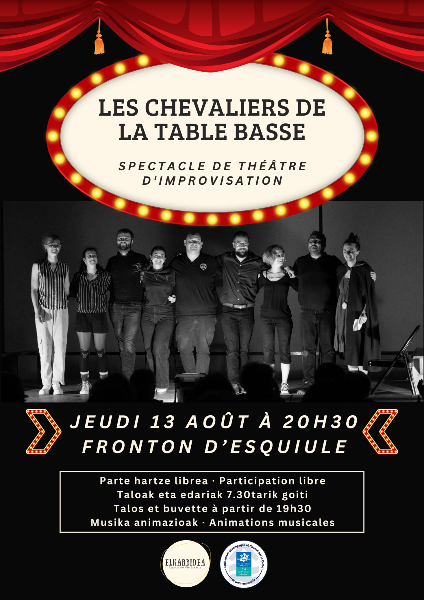 Spectacle de théâtre d’improvisation Les chevaliers de la table basse Esquiule