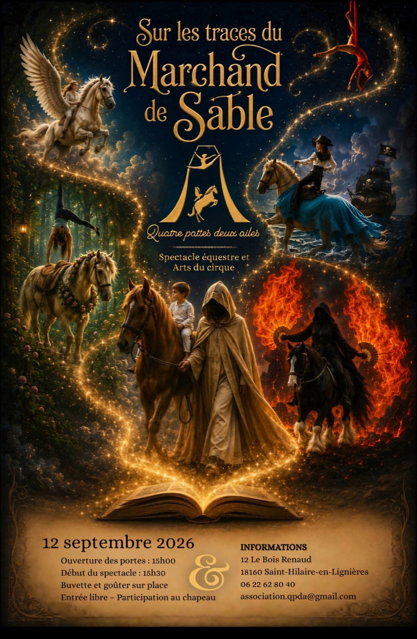 Spectacle équestre Sur les traces du marchand de sable Saint-Hilaire-en-Lignières