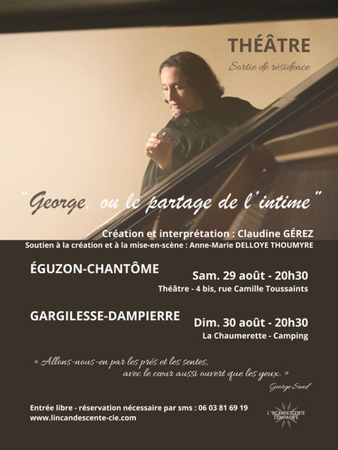 Spectacle George, ou le partage de l’intime Gargilesse-Dampierre