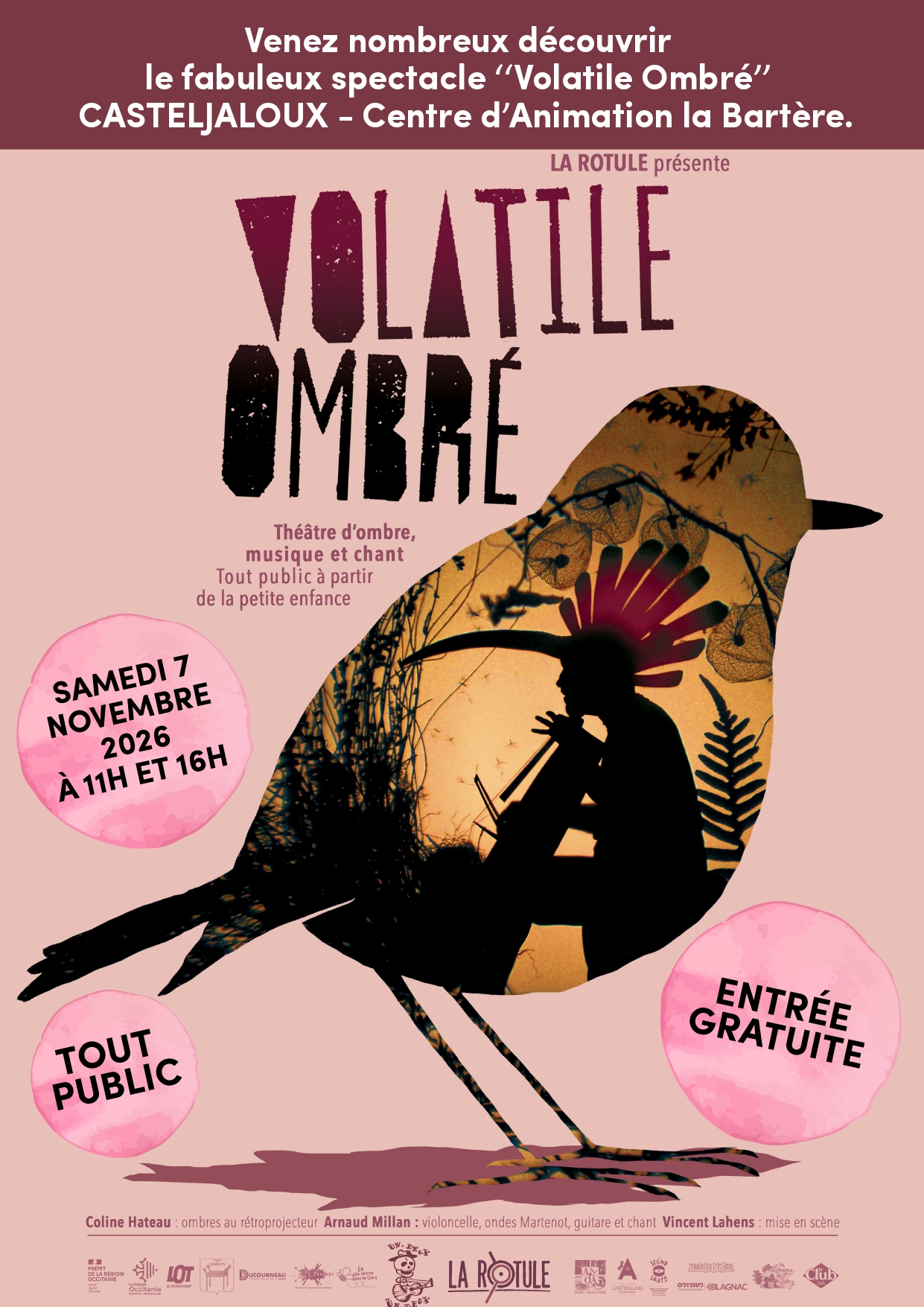 Spectacle Volatile ombré Bibliothèque municipale Casteljaloux 2026-11-07