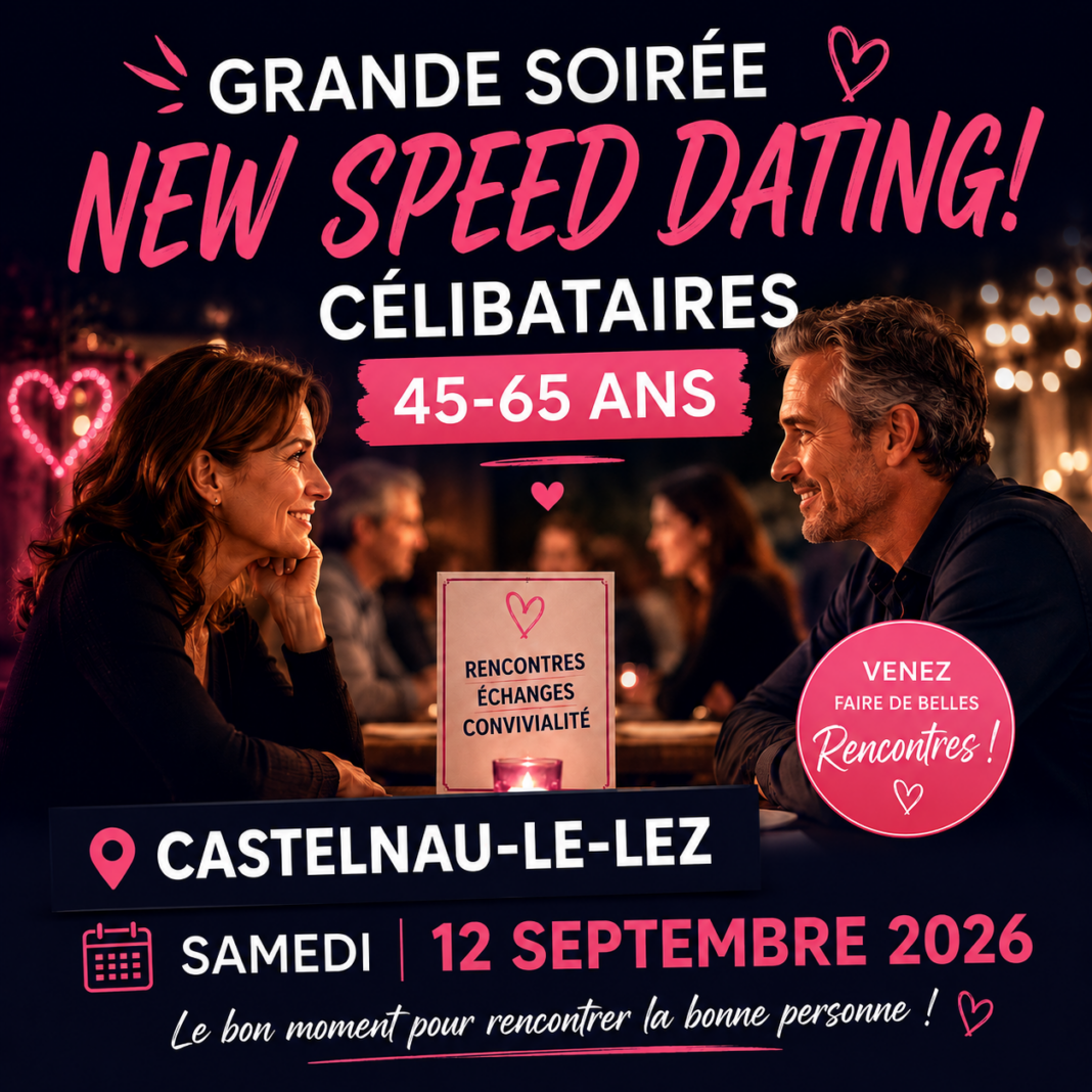 SPEED DATING 45-65 ANS AVEC SOIRÉE DANSANTE Castelnau-le-Lez