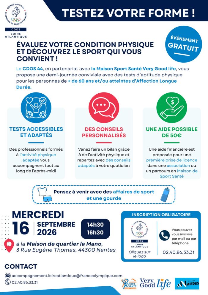 Sport seniors : testez votre forme ! Maison de quartier La Mano
