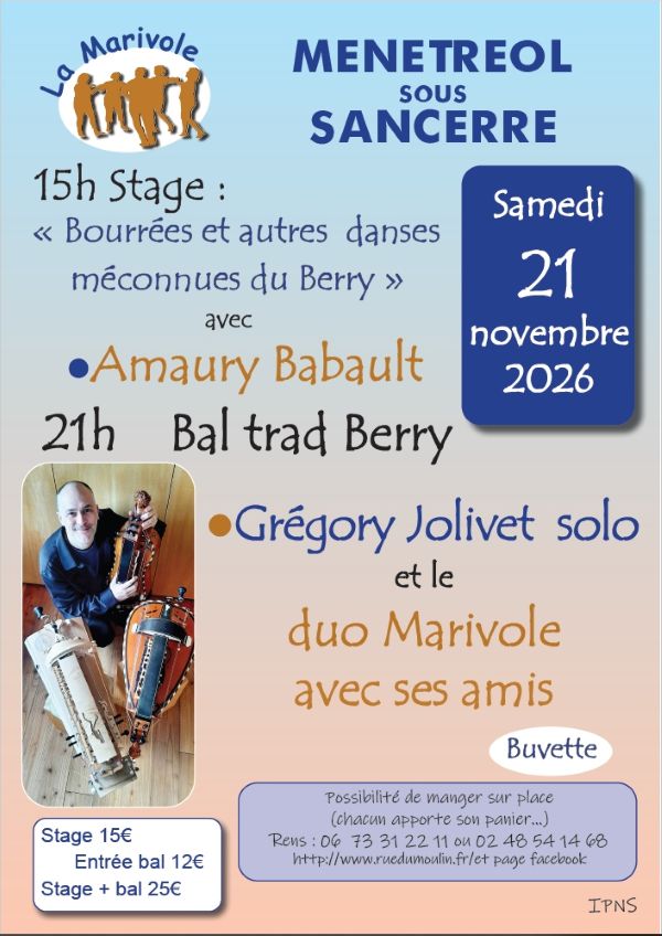 Stage et bal des musiques du Berry  Ménétréol-sous-Sancerre