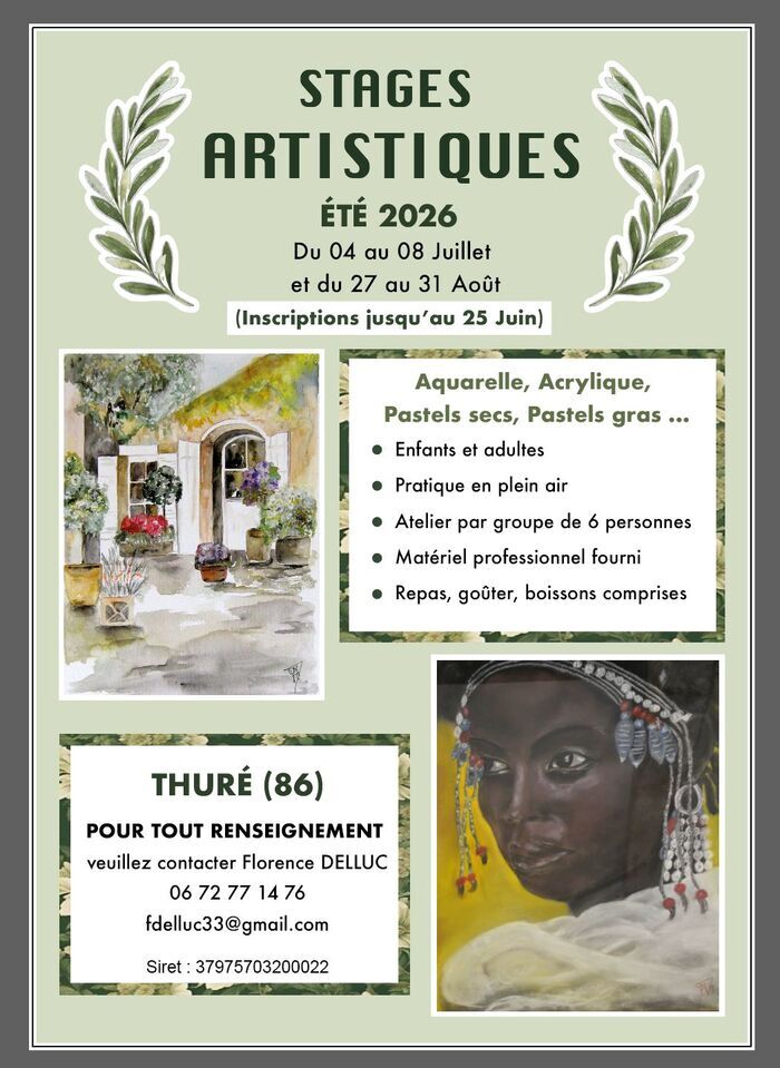 STAGES ARTISTIQUES ÉTÉ 2026 ️ Thuré