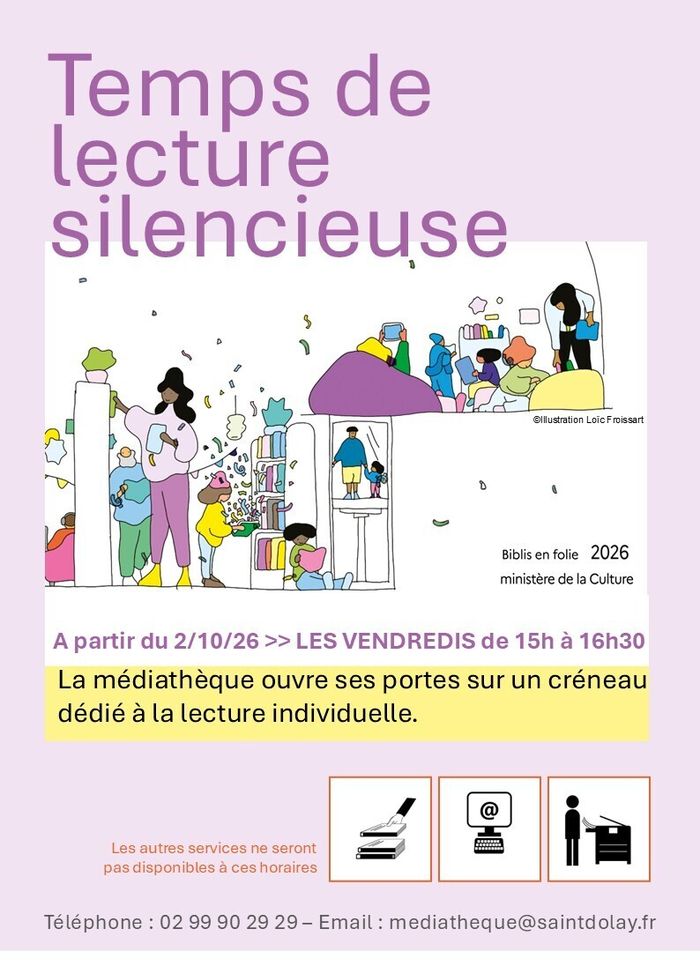 Temps de lecture silencieuse, Médiathèque de Saint-Dolay, Saint-Dolay