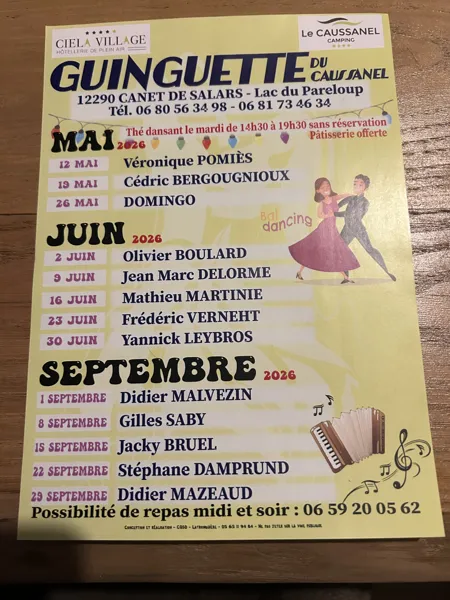 Thé Dansant Guinguette du Caussanel Canet-de-Salars