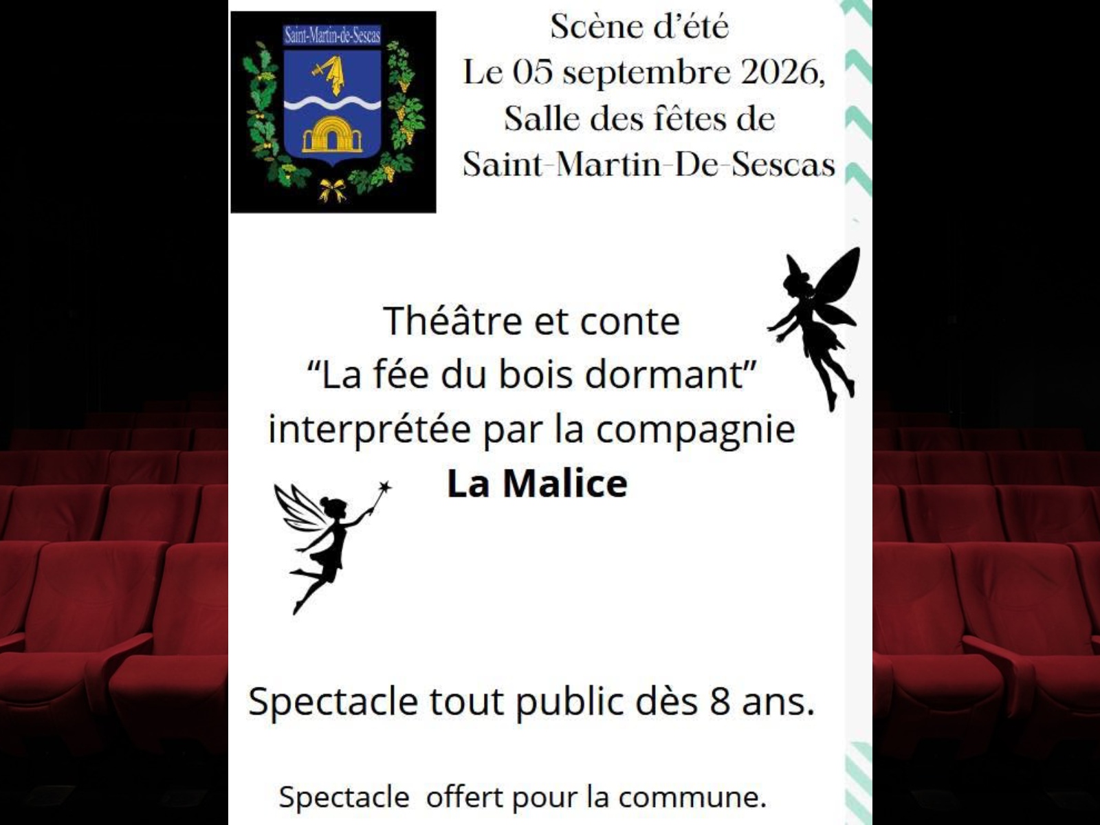Théâtre et conte La fée du bois dormant 582 route du Cercle Saint-Martin-de-Sescas 2026-09-05