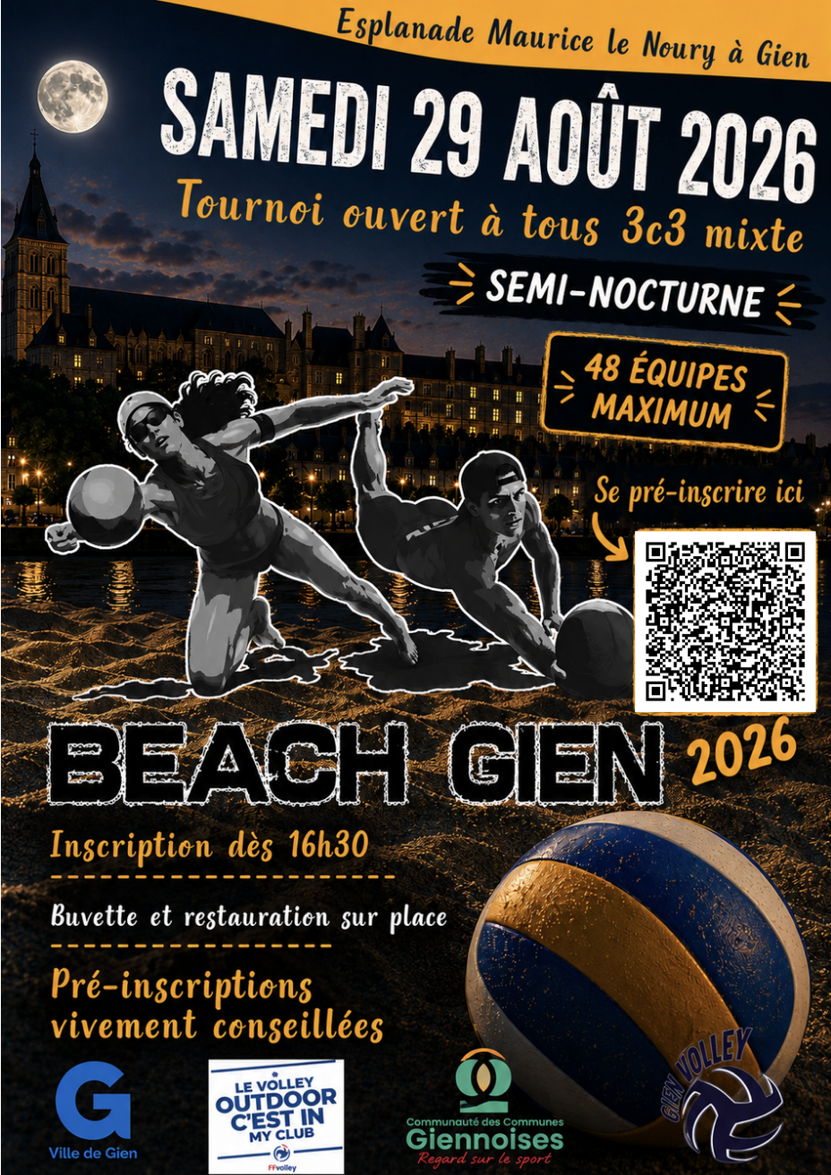 Tournoi beach volley Gien