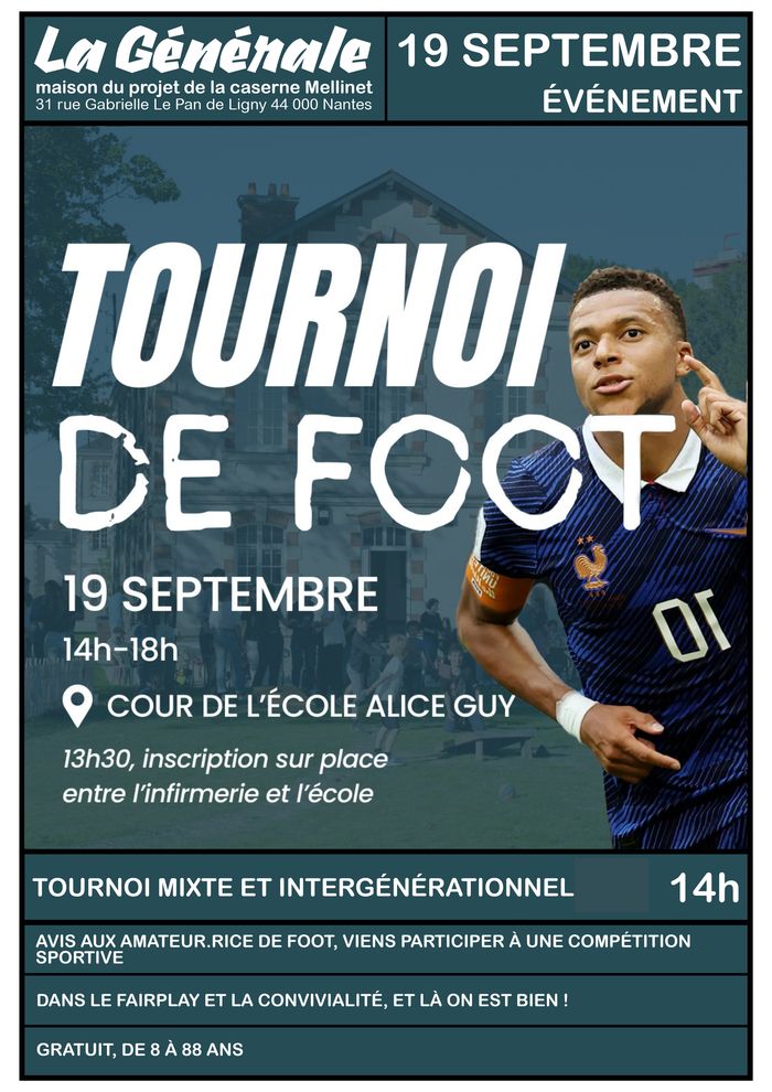 Tournoi de foot mixte et intergénérationnel La Générale, Caserne Mellinet Nantes