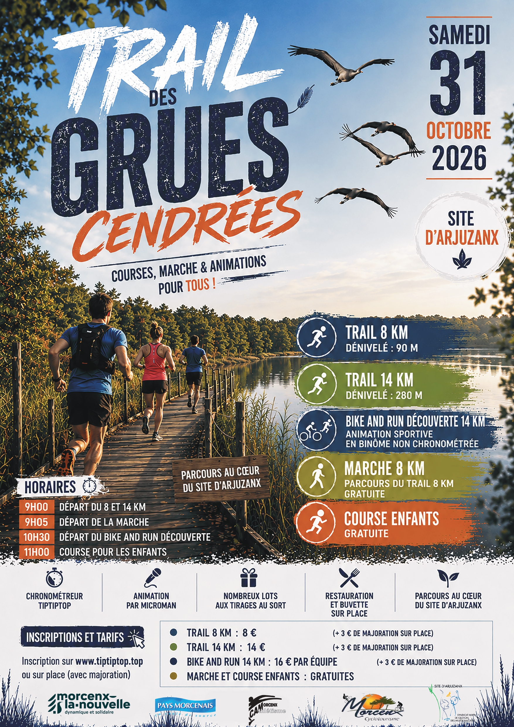 Trail des grues cendrées site d'Arjuzanx 211 route de la forêt Morcenx-la-Nouvelle 2026-10-31