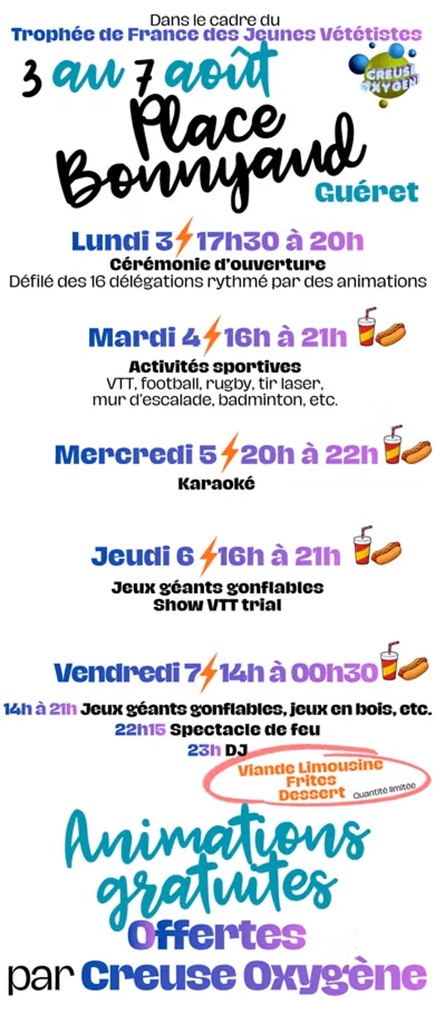 Trophée de France des jeunes vététistes cérémonie d’ouverture Guéret