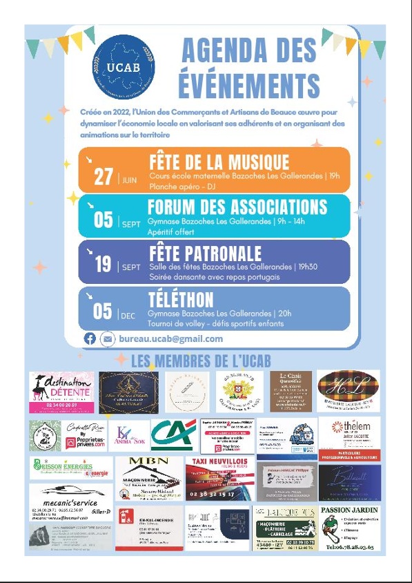 UCAB Agenda des évènements Bazoches-les-Gallerandes