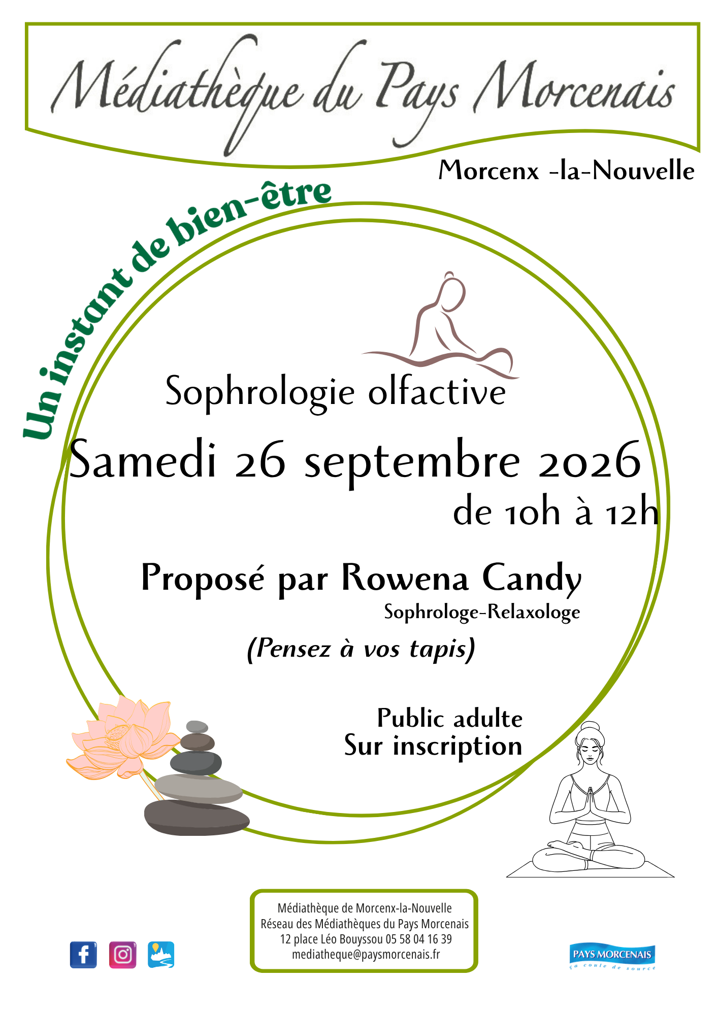 Un instant de bien être Atelier de sophrologie olfactive 12 place léo bouyssou Morcenx-la-Nouvelle 2026-09-26