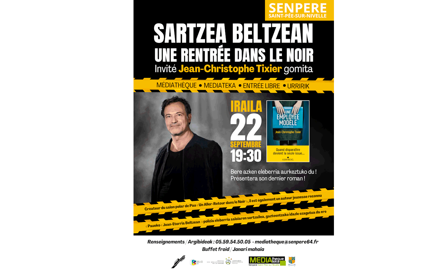 Une rentrée dans le noir Jean-Christophe Tixier 21 rue de la Gendarmerie Saint-Pée-sur-Nivelle 2026-09-22