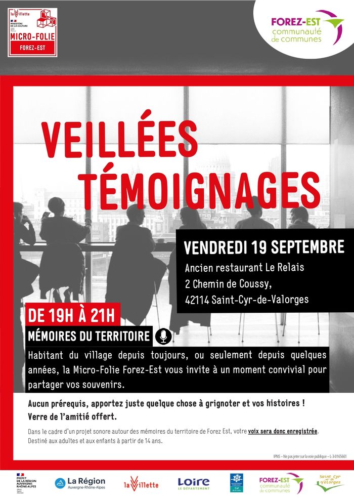 Veillée témoignages, L’Ancien restaurant Le Relais, Saint-Cyr-de-Valorges