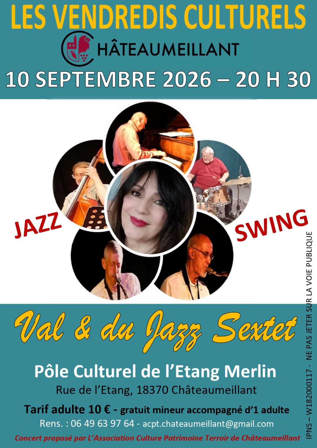 Vendredi culturels Concert Jazz swing Châteaumeillant