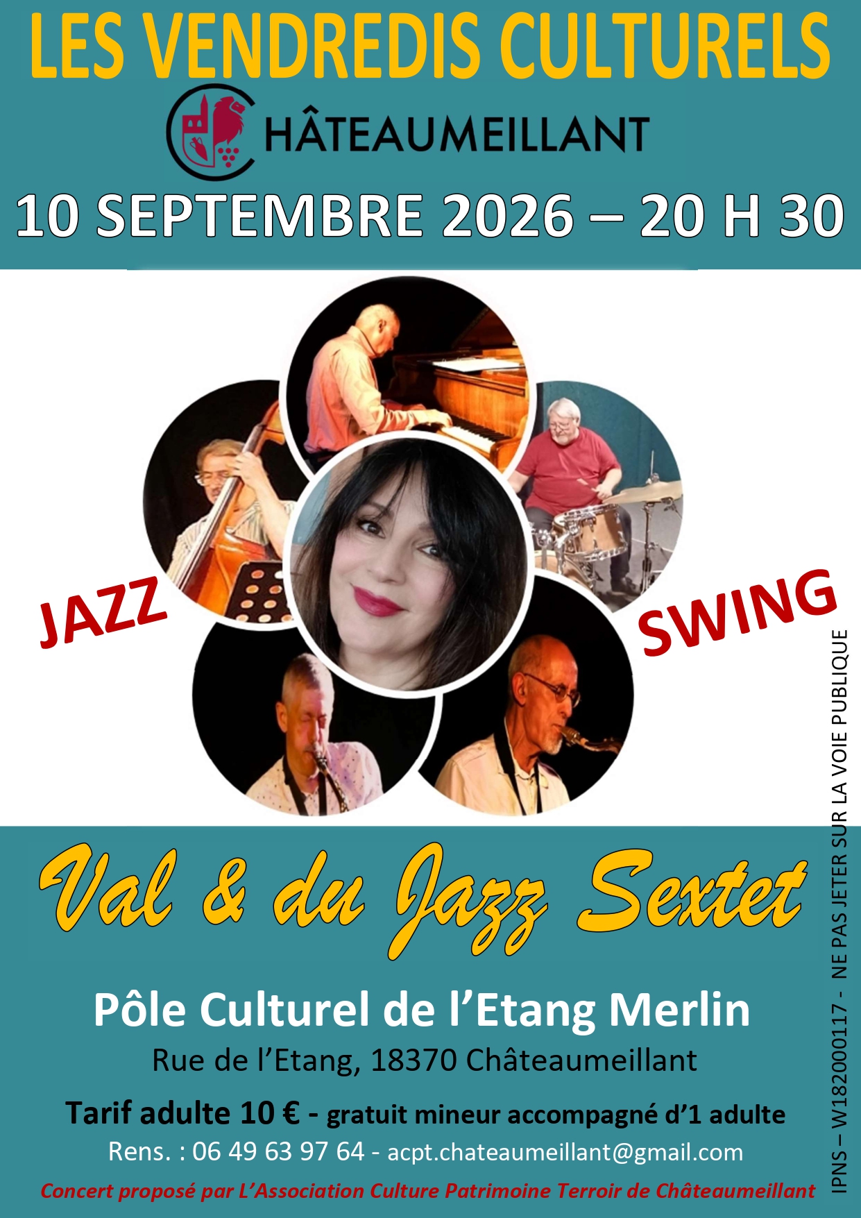Vendredi culturels Concert Jazz swing  Châteaumeillant 2026-09-10