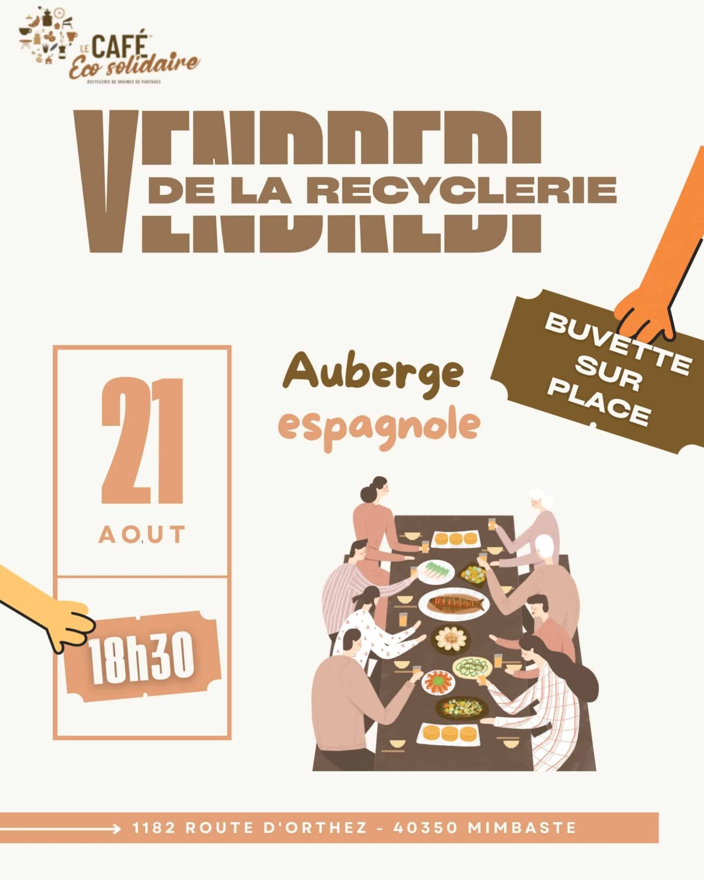 Vendredi de la Recyclerie Auberge espagnole Le Café éco solidaire Mimbaste