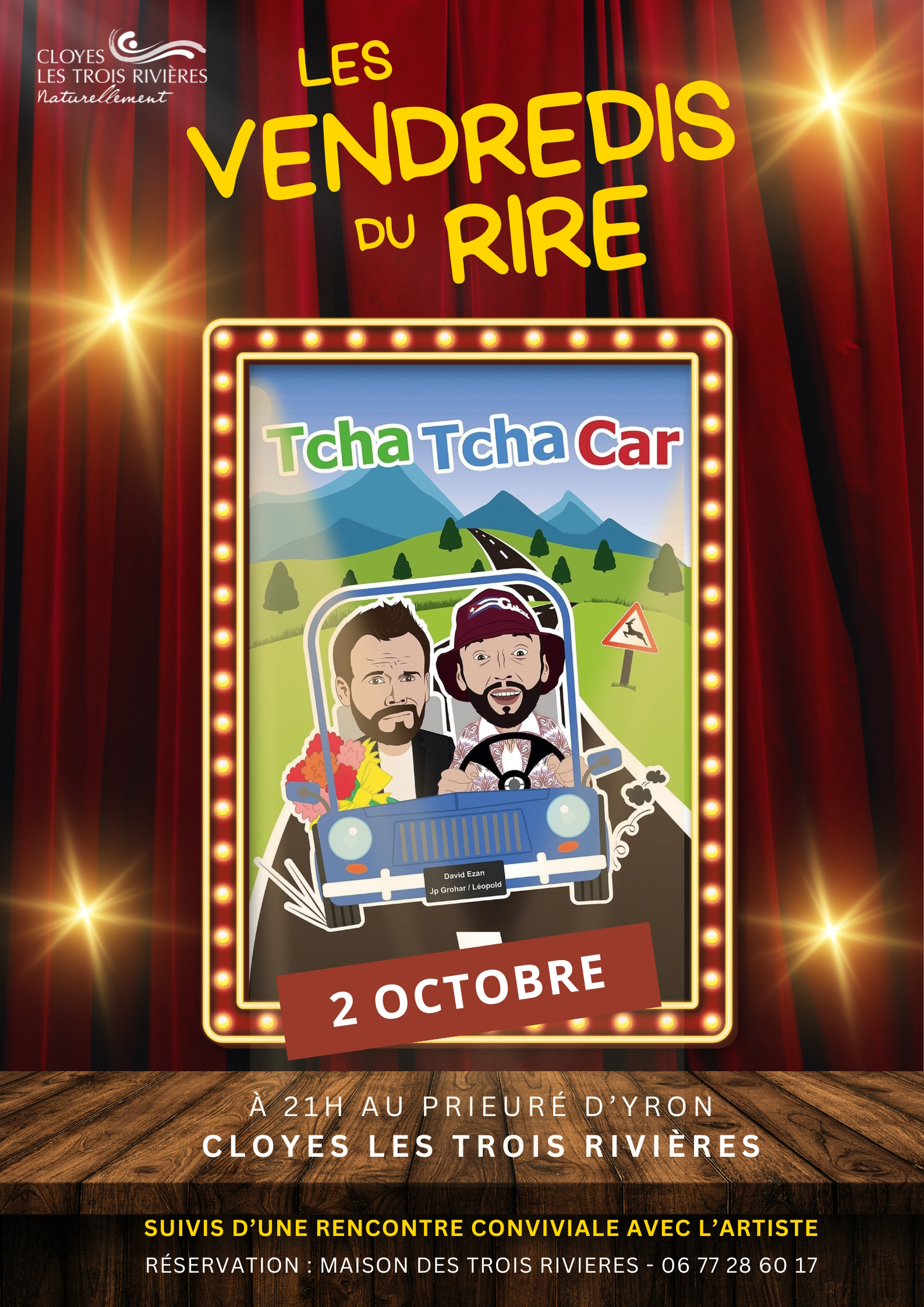 Vendredi du rire Tcha Tcha Car Prieuré d'Yron Cloyes-les-Trois-Rivières 2026-10-02