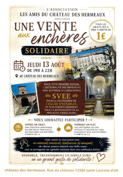 Vente aux enchères au Château des Hermeaux Saint-Laurent-d’Olt