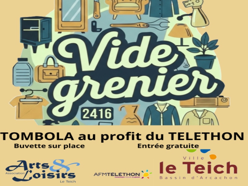 Vide Atelier au profit du Téléthon. Halle du port Le Teich
