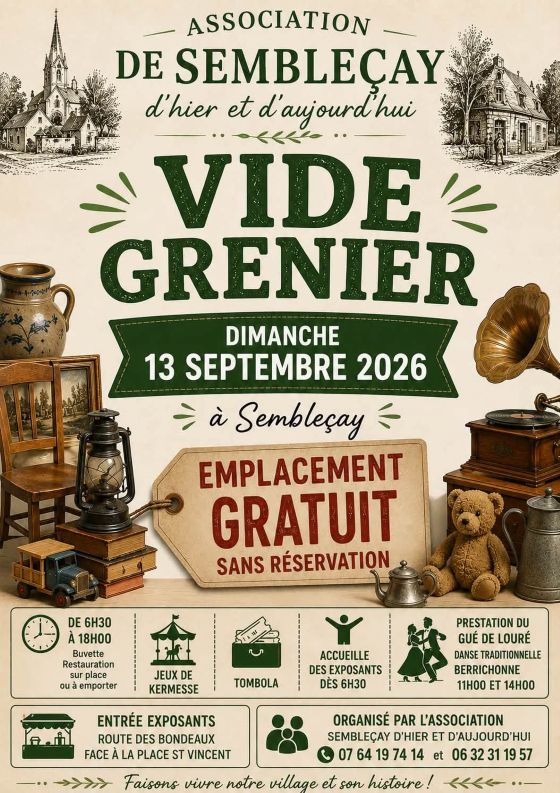 Vide-grenier à Sembleçay  Sembleçay