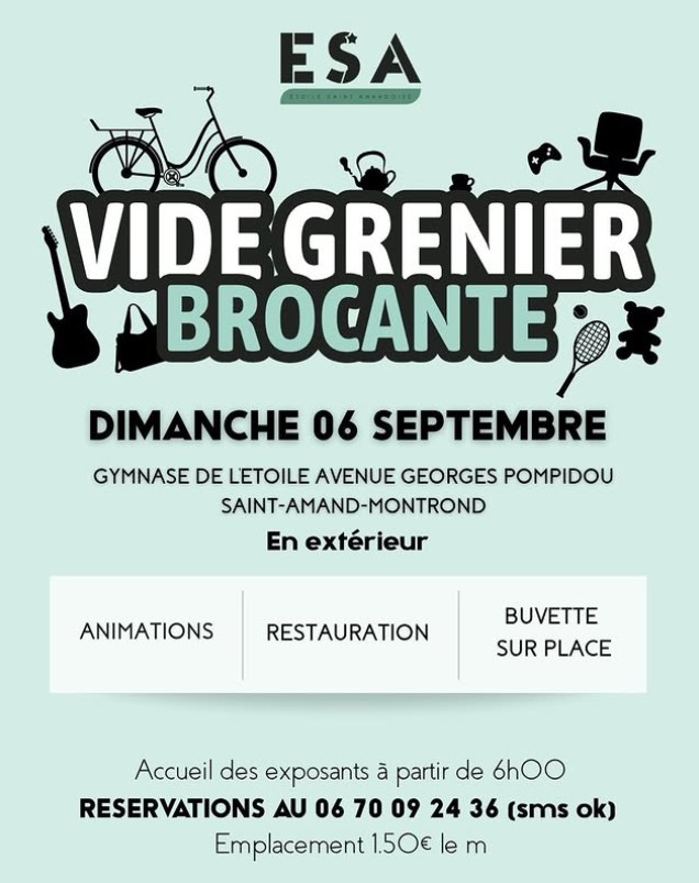 Vide-grenier Brocante de l’Etoile Saint-Amandoise Saint-Amand-Montrond