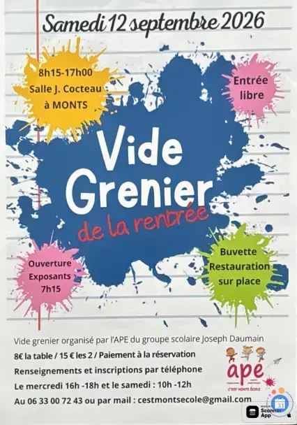 Vide grenier de la rentrée  Monts