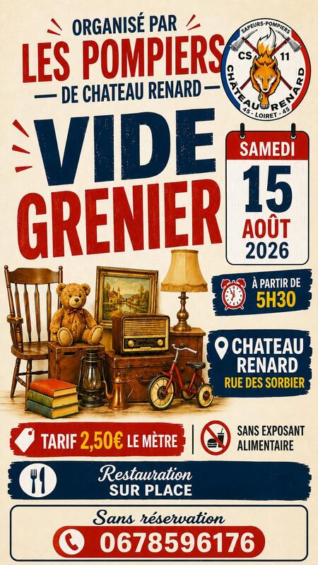 Vide grenier des Pompiers de Château Renard  Château-Renard