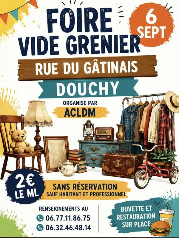 Vide Grenier Rue du Gâtinais Douchy-Montcorbon 2026-09-06