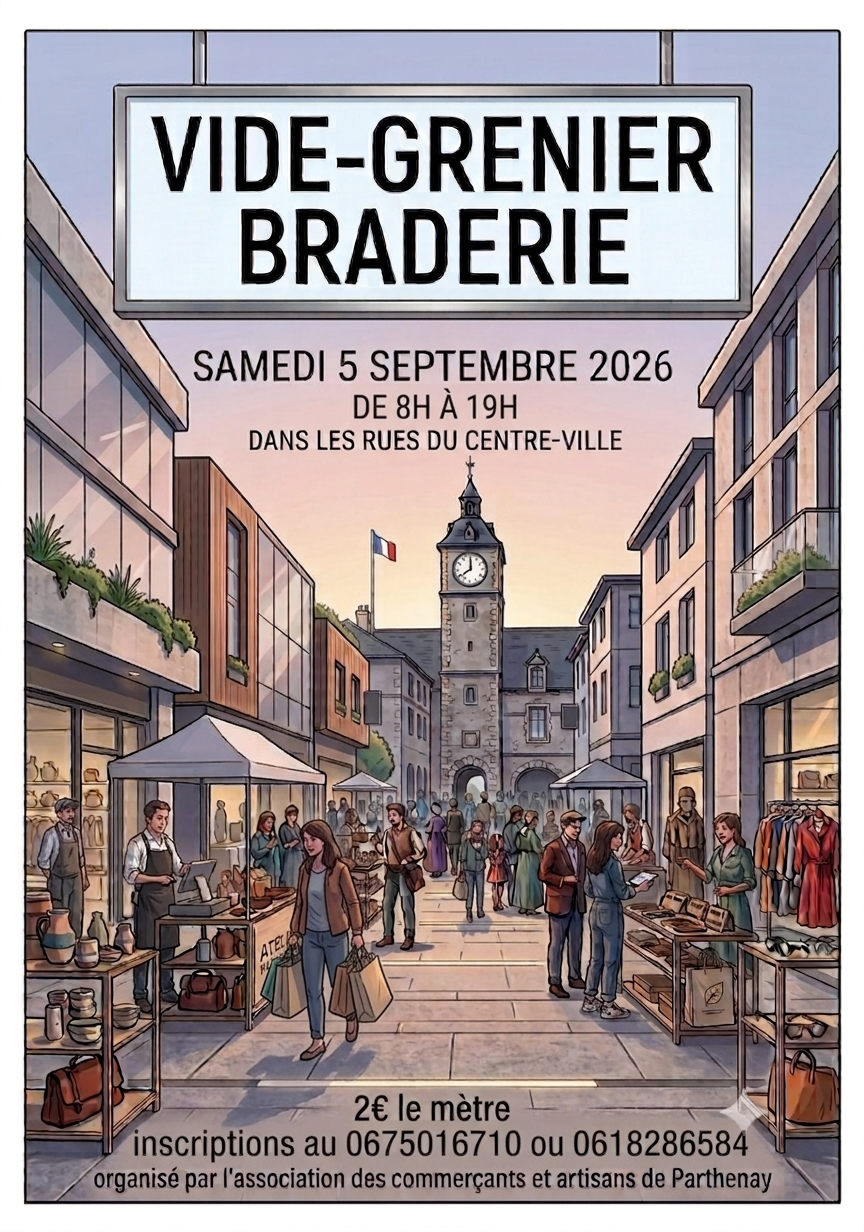 Vide-grenier et braderie des commerçants Parthenay