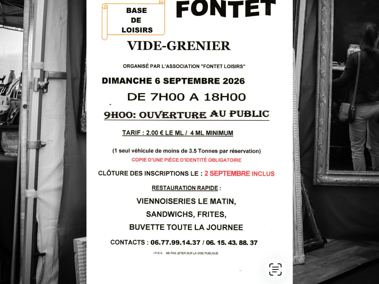 Vide grenier Base nautique Fontet 2026-09-06